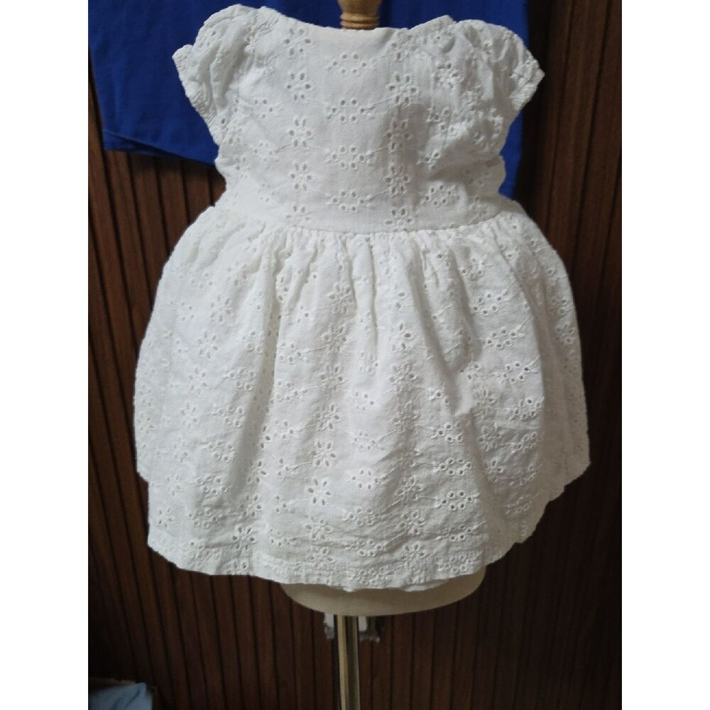 White Eyelet Lace Girls' Formal Dress 12 Month.